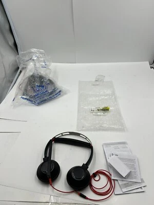 (QTY 2)Plantronics 211008-02 Blackwire C5220T Wired Headset with Boom Mic Black - Image 1 of 4