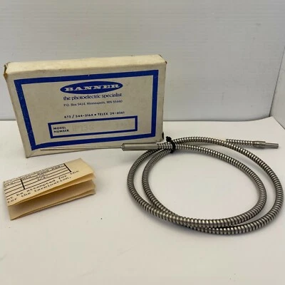 BANNER ENGINEERING IP13S BENDABLE FIBER OPTIC CABLE BENDABLE PROBE SENSOR NIB - Image 1 of 4