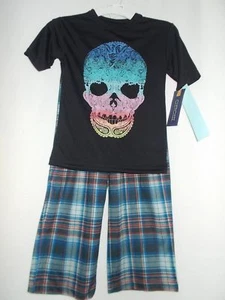 Cherokee Two-piece Pajama Set Skull Boys Size 4/5 NWT - Picture 1 of 4