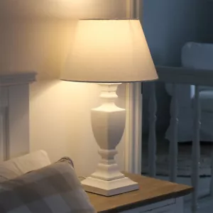 Tischlampe JERSEY weiß Landhausstil H51,5cm Tischleuchte E14 Country Farmhouse - Bild 1 von 4