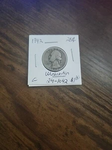 1942 Washington Quarter, G, .900 Silver - Picture 1 of 2
