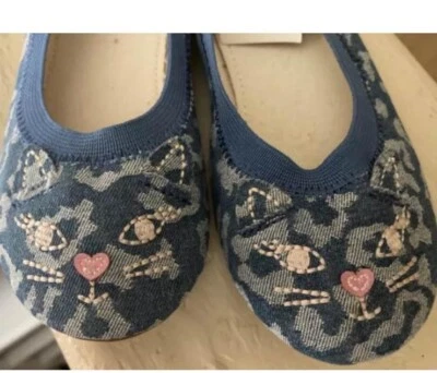 Zapatos sin cordones de mezclilla cara de gato babyGap para niñas pequeñas talla 10 Foto 1 de 4