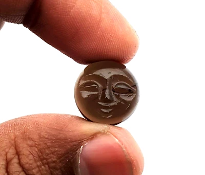 Piedra preciosa suelta cara de cuarzo ahumado natural tallada a mano 14,50 mm 13 CT Foto 1 de 4