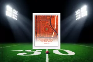 Denver Broncos Empower @ Mile High Stadium Location Map NFL Stadium Art Decor - Picture 1 of 5