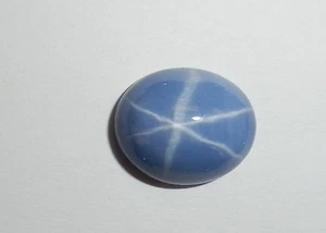 Blue Star Sapphire Oval 13x11 mm Cabochon 6 Rayed Lab-created Opaque 1 pc Lot - Picture 1 of 10