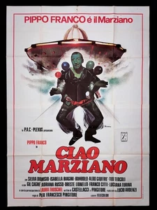 CIAO MARZIANO manifesto poster Pippo Franco Bombolo Sci-fi Disco Volante Ufo 48 - Foto 1 di 1