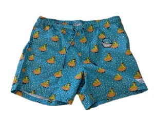 Beach Bros Swim Trunks Men's XXL Floating Duck Water Print Mesh Lined, NWOT - Picture 1 of 10