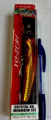 Yo-Zuri 130 mm Cristal 3D Minnow, 5-1/4” de largo, 7/8 oz, inmersión 2-4’, hundimiento Foto 1 de 4