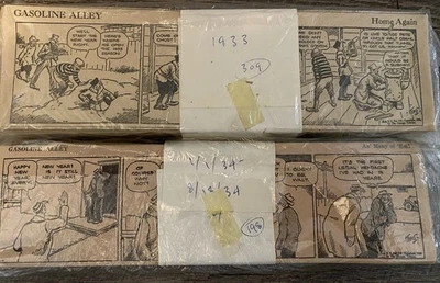 Lote de histórias em quadrinhos diárias Gasoline Alley 1933 e 1934 ~500 vintage - Imagem 1 de 4