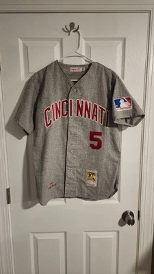 100% Authentc Mitchell & Ness 1969 Cincinnati Reds Johnny Bench Jersey Sz 40 M - Image 1 of 4