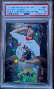 2019 Bowman Sterling Michael Kopech Black Atomic Refractor Auto #'d 4/10 PSA 10 - Bild 1 von 2