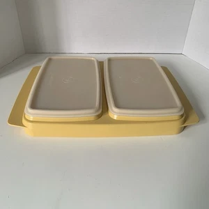 Vintage Tupperware 5 teiliges Feinkostbehälter Set mit Deckel Ernte Gold - Bild 1 von 9
