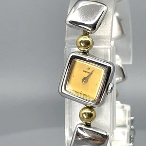 ▶️【Exc+5】 SEIKO 1E20-5A00 Gold Dial Two Tone Bracelet Quartz Ladies Watch JAPAN - Bild 1 von 18