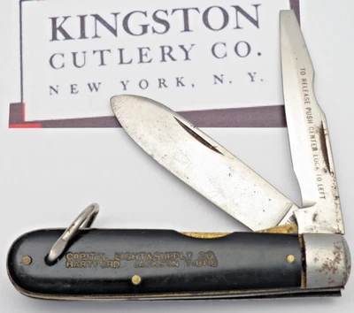 Vintage 1950's Era KINGSTON USA Electrician’s Knife Carbon Steel Smooth Black - Image 1 of 4