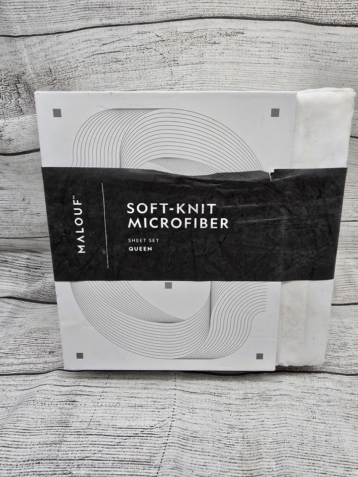 MALOUF BRAND WOVEN BRUSHED MICROFIBER SHEET SET SPLIT QUEEN -COLOR BEIGE