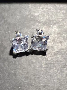 HSN Sterling Silver Faceted Earrings (EB857) - Picture 1 of 4