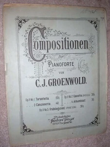 1894 TARANTELLA antike Noten KLAVIER SOLO von C.J. Groenwold Op. 11 - Bild 1 von 4