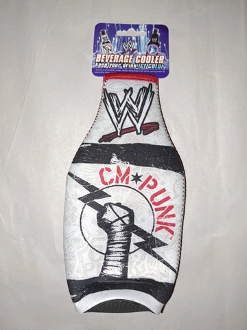 CM Punk WWE Bottle Coozie Beverage Holder Bottle Cooler AEW Vintage NEW RARE Cover