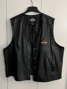 Harley Davidson Eagle Leder Snap Up schwarz Motorradweste.. Herren Größe 4XL - Bild 1 von 8