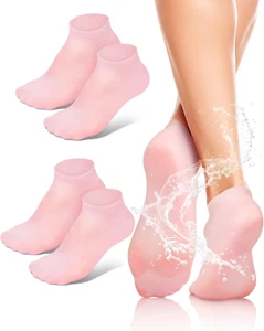 2 Pairs Silicone Moisturizing Foot Socks, Soft Silicone Socks, anti Slip Gel Spa - Picture 1 of 12