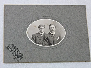 Victor Benedict Photograph Cabinet Card of 2 Gentlemen, Cumberland, Iowa c1912 - Picture 1 of 2