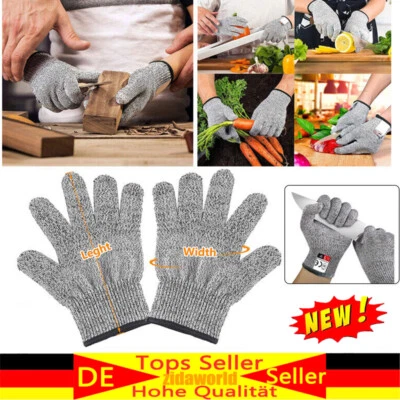 DE Schnittfeste Schnittschutz Handschuhe Für Metzger Küche Glas Arbeit Sicher ✅ - Bild 1 von 4