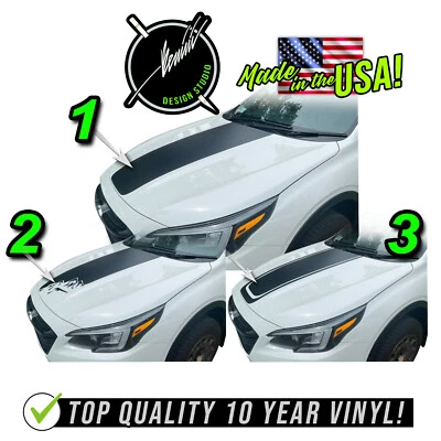 Hood Blackout Racing Stripe Decal Fits 2021 Subaru Outback 2014-2020 Wilderness - Image 1 of 3