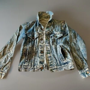 Vintage 80s BONGO Jacket Mens Small Denim Trucker Jean Denim Copper Buttons USA - Picture 1 of 10
