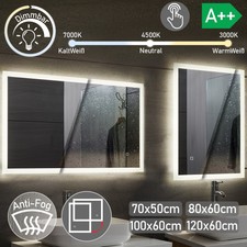 Aquamarin® Badspiegel LED Badezimmerspiegel Wandspiegel Lichtspiegel Bad