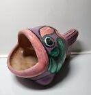 1992 Signed Talavera Wide Mouth Fish Mexican Pottery Hand Painted Folk Art