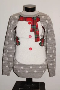 TO BE JOLLY Mens medium M Snowman Ugly Christmas Sweater - Bild 1 von 3