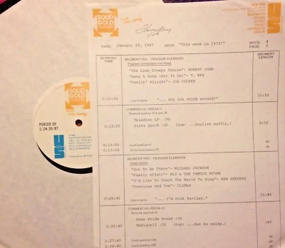 RADIO SHOW 1/29/87 THIS WK '72: T. REX, JOE COCKER, MELANIE, APOLLO 100, NILSSON - Image 1 of 2