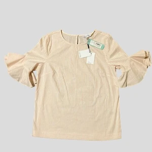 🌸Camicetta donna Calvin Klein piccola rosa popeline manica svasata davanti nuova con etichetta - Foto 1 di 5