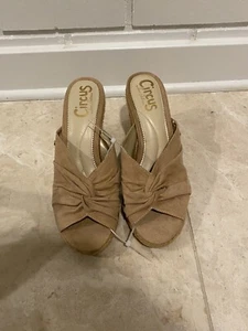 NUOVO sandalo donna Circus by Sam Edelman marrone Bea espadrillas zeppa taglia 8,5 - Foto 1 di 5