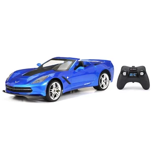 New Bright 1:8 Corvette Battery Radio Control Sports Car, Blue - Picture 1 of 7