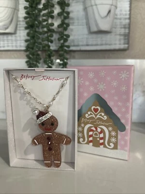 Collar largo colgante Betsey Johnson pan de jengibre hombre Foto 1 de 3