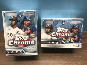 LOT(2) 2021 TOPPS CHROME Baseball BLASTER BOX 2 sepia, 2 pink refractors  AUTO? - Picture 1 of 4