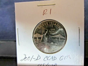  2001-D clad Quarter RHODE ISLAND mint state unc bu  Upper Ranges    - Picture 1 of 2