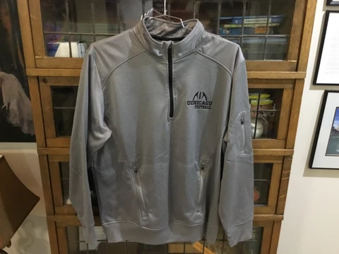 Chicago Maroons Football Gray RUSSELL Embroidered 1/4 Zip Pullover SZ XL - Cool Cover