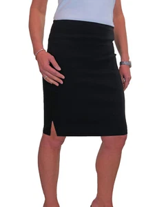 Ladies Stretch Pencil Skirt Office School Black 6-18 - Picture 1 of 4
