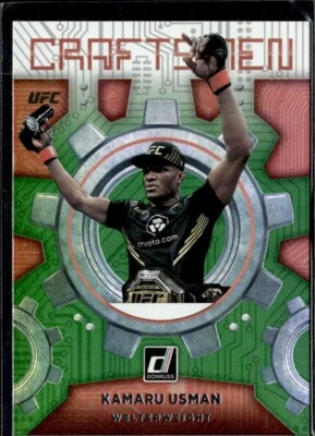2022 DONRUSS UFC CRAFTSMEN GREEN FLOOD #5 KAMARU USMAN - Image 1 of 2