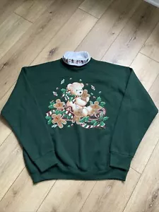 VINTAGE Design Pointe Sweatshirt Damen XL grün Lebkuchen Urlaub Made USA - Bild 1 von 9