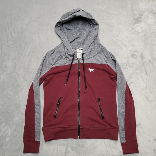 UNDERCOVER Felpa con cappuccio rosa Victorias Secret donna S cane marrone manica lunga full zip