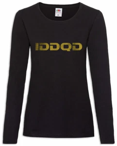 IDDQD Damen Langarm T-Shirt Fun Nerd Geek Code Cheat Gamer Games Gaming Game - Picture 1 of 1