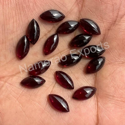 Natural Garnet Marquise 3x6 mm to 8x16 mm Cabochon Loose Gemstone Lot - Image 1 of 4
