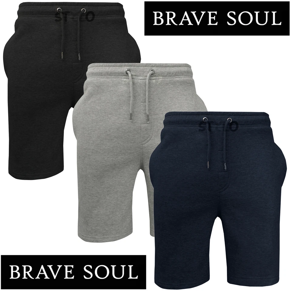 BRAVE SOUL MENS JOGGERS SHORTS FLEECE JERSEY SWEAT SUMMER BAGGY GYM RUNNING PANT - Image 1 of 1