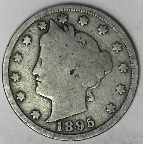 Nice collector grade1895  V Nickel Buy It Now Great for any  set Cover