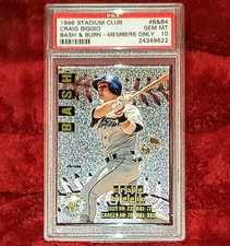 CRAIG BIGGIO 1996 STADIUM CLUB BASH & BURN MEMBERS ONLY B&B4 PSA 10 🔥RARE POP 1