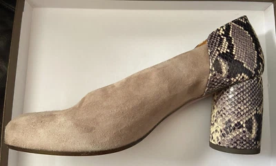 ZAPATOS CHIE MIHARA GAMUZA EN TAUPE CUERO TACONES CON ACENTO PITÓN 39.5 9 ESPAÑA Foto 1 de 4