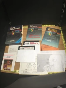 atari Flight Simulator II 2 5.25" Floppy Disk Computer Game 48k memory - Picture 1 of 21